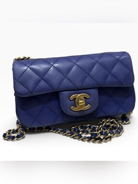 CHANEL Extra Mini Classic Flap Royal Blue Lambskin
